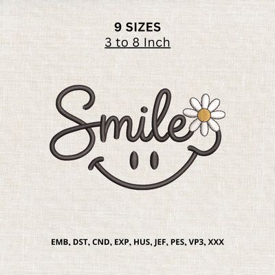 Smile Daisy Machine Embroidery Design Happy Face Flower Embroidery File Embroidery/Applique DESIGNS PatternFeed8 
