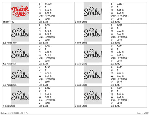 Smile Embroidery Design – Cute Smiley Face Happy Quote Machine Embroidery File Embroidery/Applique DESIGNS PatternFeed8 