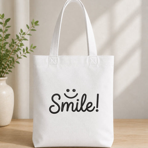 Smile Embroidery Design – Cute Smiley Face Happy Quote Machine Embroidery File Embroidery/Applique DESIGNS PatternFeed8 