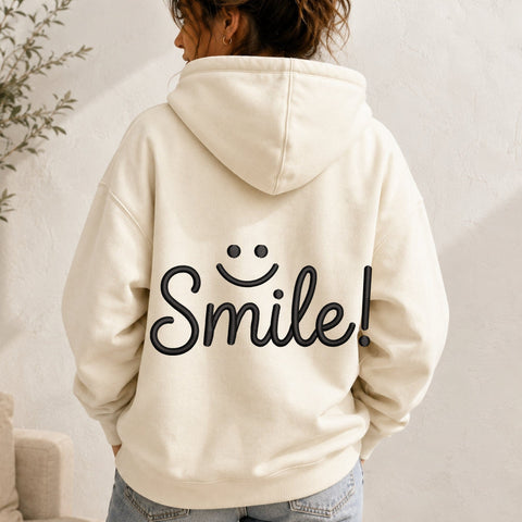 Smile Embroidery Design – Cute Smiley Face Happy Quote Machine Embroidery File Embroidery/Applique DESIGNS PatternFeed8 