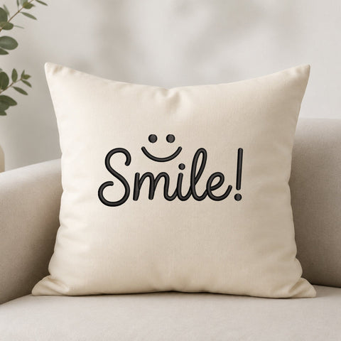 Smile Embroidery Design – Cute Smiley Face Happy Quote Machine Embroidery File Embroidery/Applique DESIGNS PatternFeed8 