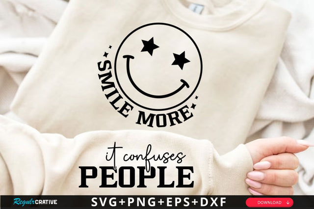 Smile More Sleeve SVG Design SVG Regulrcrative 