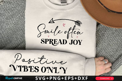 Smile often Sleeve SVG Design, Inspirational sleeve SVG, Motivational Sleeve SVG, Positive Sleeve SVG SVG Regulrcrative 