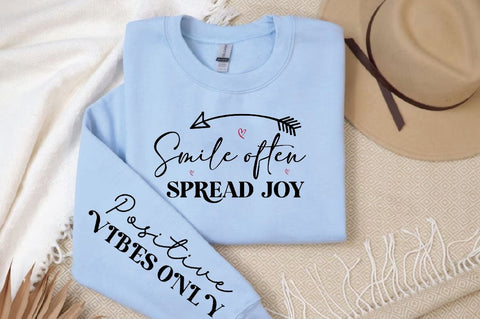 Smile often Sleeve SVG Design, Inspirational sleeve SVG, Motivational Sleeve SVG, Positive Sleeve SVG SVG Regulrcrative 