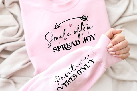 Smile often Sleeve SVG Design, Inspirational sleeve SVG, Motivational Sleeve SVG, Positive Sleeve SVG SVG Regulrcrative 
