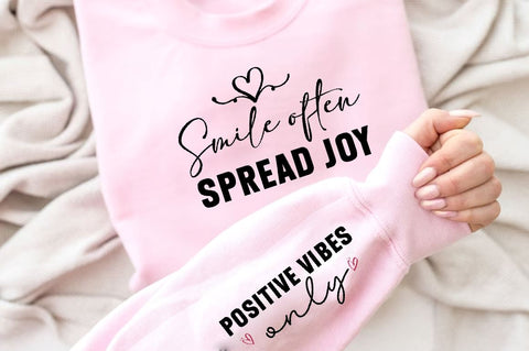 Smile often spread joy Sleeve SVG Design, Inspirational sleeve SVG, Motivational Sleeve SVG, Positive Sleeve SVG SVG Regulrcrative 