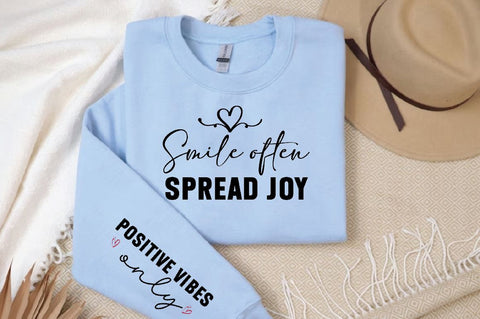 Smile often spread joy Sleeve SVG Design, Inspirational sleeve SVG, Motivational Sleeve SVG, Positive Sleeve SVG SVG Regulrcrative 