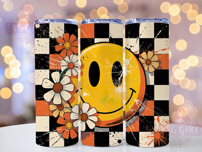 Smiley Flower Fall Tumbler Wrap, Floral Autumn Wrap, 20oz Sublimation, Happy Fall Cup, Flower Smiley Mug, Autumn Floral Tumbler, Cute Fall Drinkware Sublimation SvggirlplusArt 