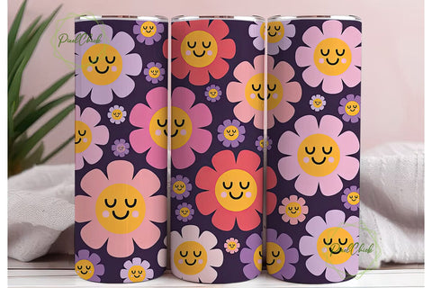 Smiling Daisies 20oz Tumbler Wrap Sublimation PixelChick 