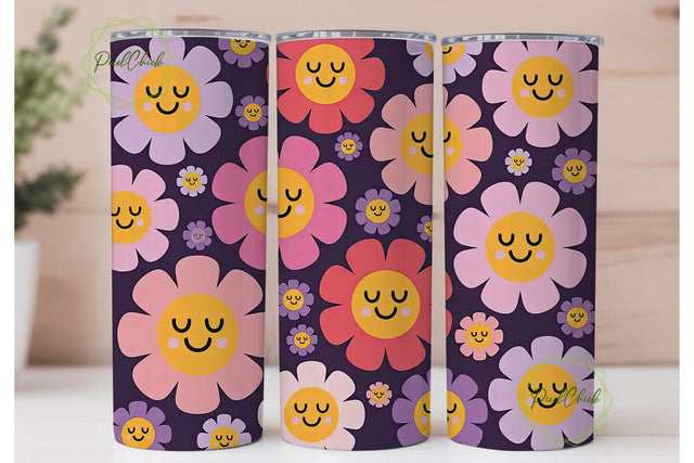 Smiling Daisies 20oz Tumbler Wrap Sublimation PixelChick 