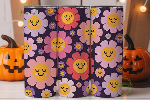 Smiling Daisies 20oz Tumbler Wrap Sublimation PixelChick 