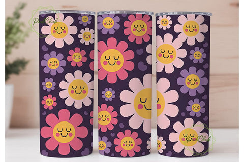 Smiling Daisies 20oz Tumbler Wrap Sublimation PixelChick 