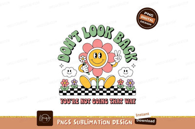 Smiling flower character with peace sign image Sublimation Designangry 