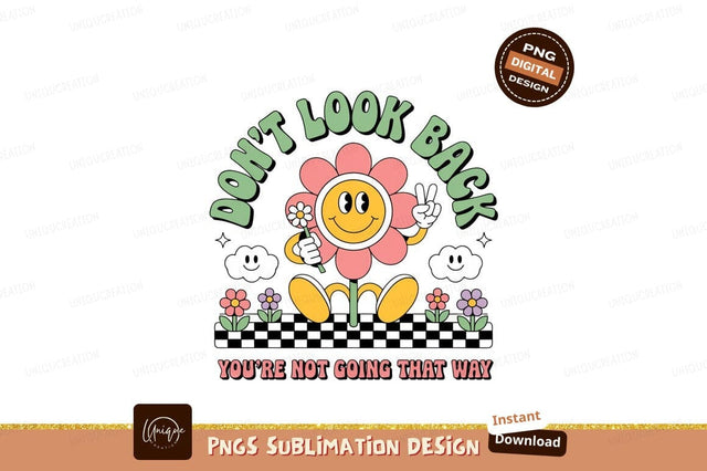 Smiling flower character with peace sign image Sublimation Designangry 