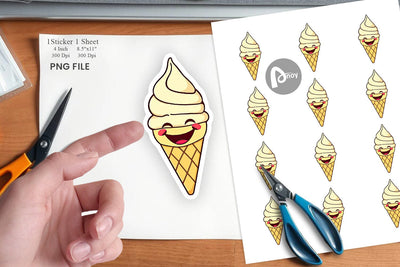 Smiling Ice Cream Sticker Sublimation artnoy 