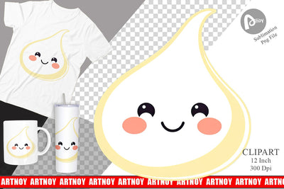 Smiling Milk Drop Clipart Sublimation artnoy 