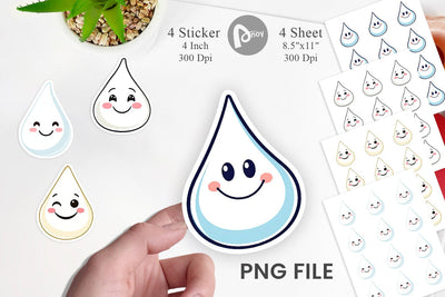 Smiling Milk Drop Sticker Sublimation artnoy 
