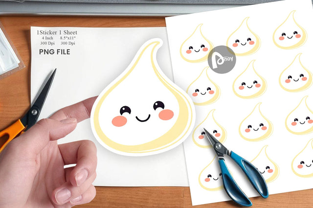 Smiling Milk Drop Sticker Sublimation artnoy 