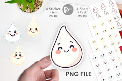 Smiling Milk Drop Sticker Sublimation artnoy 