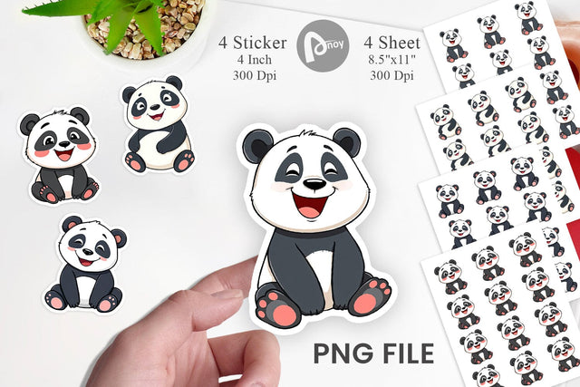 Smiling Panda Sticker Sublimation artnoy 