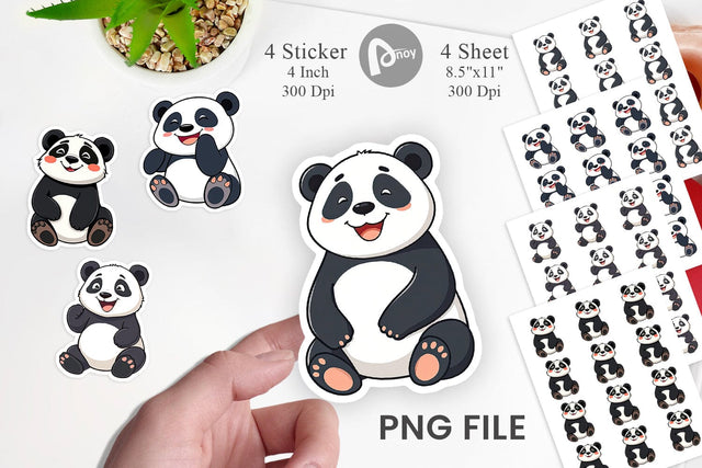 Smiling Panda Sticker Sublimation artnoy 