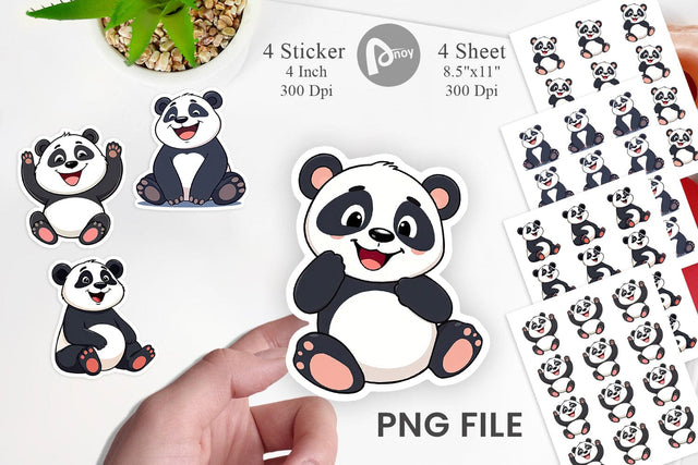Smiling Panda Sticker Sublimation artnoy 