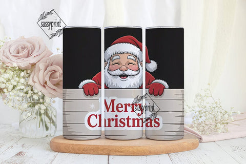 Smiling Santa 20oz Tumbler Wrap Sublimation sassyprint 