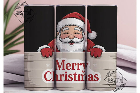 Smiling Santa 20oz Tumbler Wrap Sublimation sassyprint 