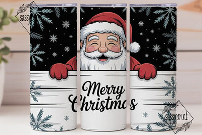Smiling Santa 20oz Tumbler Wrap Sublimation sassyprint 