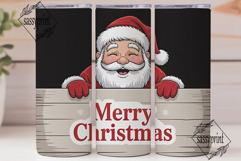 Smiling Santa 20oz Tumbler Wrap Sublimation sassyprint 