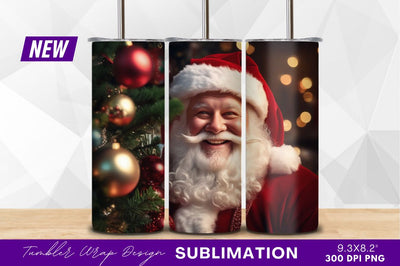 Smiling santa claus with christmas tree ornaments Sublimation Regulrcrative 