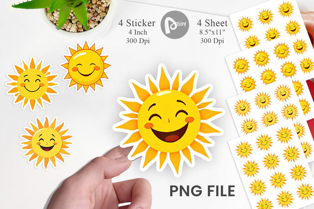 Smiling Sun Sticker Sublimation artnoy 