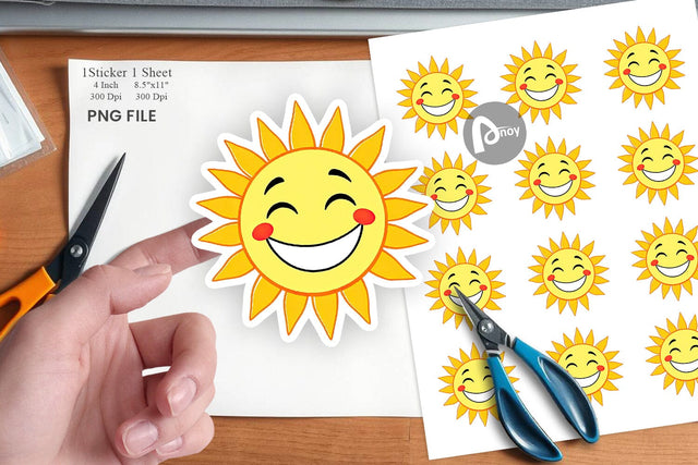 Smiling Sun Sticker Sublimation artnoy 