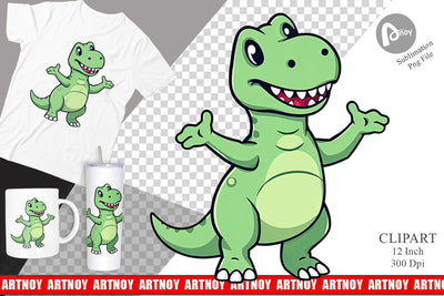 Smiling T-Rex Clipart Sublimation artnoy 
