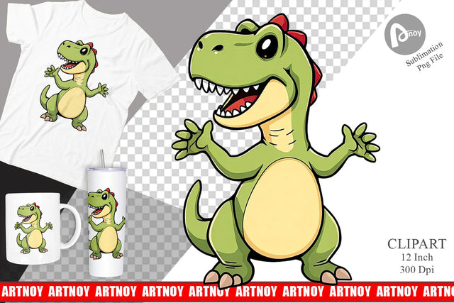 Smiling T-Rex Clipart Sublimation artnoy 