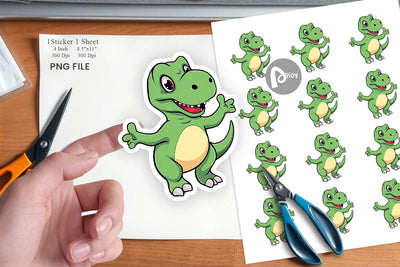 Smiling T-Rex Sticker Sublimation artnoy 
