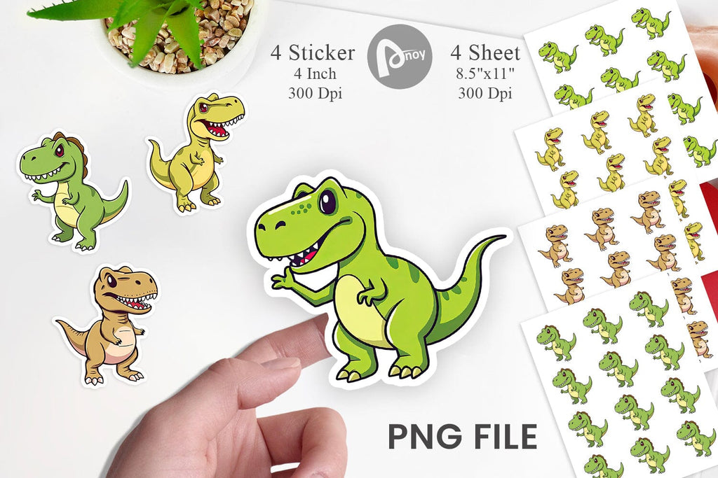 Smiling T-Rex Sticker - So Fontsy