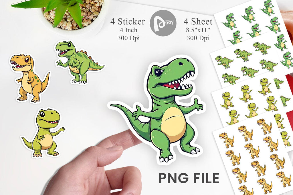 Smiling T-Rex Sticker - So Fontsy