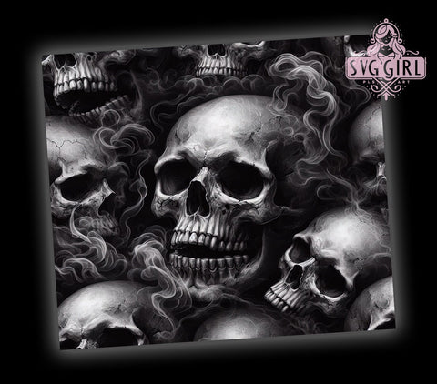 Smoke Skull Tumbler Wrap, Skull Design Tumbler, 20oz Sublimation Wrap, Digital Download Tumbler, Edgy Drinkware, Unique Skull Art, Gothic Tumbler Design, Halloween Tumbler Wrap Sublimation SvggirlplusArt 