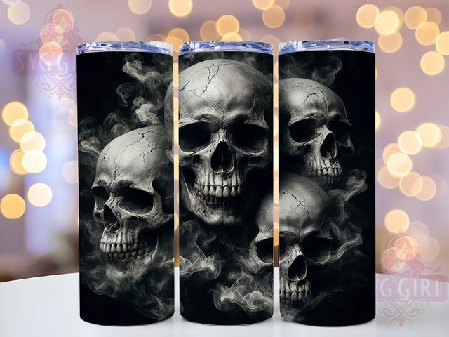 Smoke Skull Tumbler Wrap, Skull Design Tumbler, 20oz Sublimation Wrap, Digital Download Tumbler, Edgy Drinkware, Unique Skull Art, Gothic Tumbler Design, Halloween Tumbler Wrap Sublimation SvggirlplusArt 