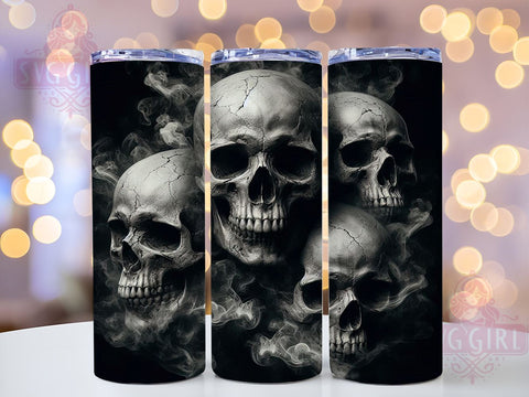Smoke Skull Tumbler Wrap, Skull Design Tumbler, 20oz Sublimation Wrap, Digital Download Tumbler, Edgy Drinkware, Unique Skull Art, Gothic Tumbler Design, Halloween Tumbler Wrap Sublimation SvggirlplusArt 