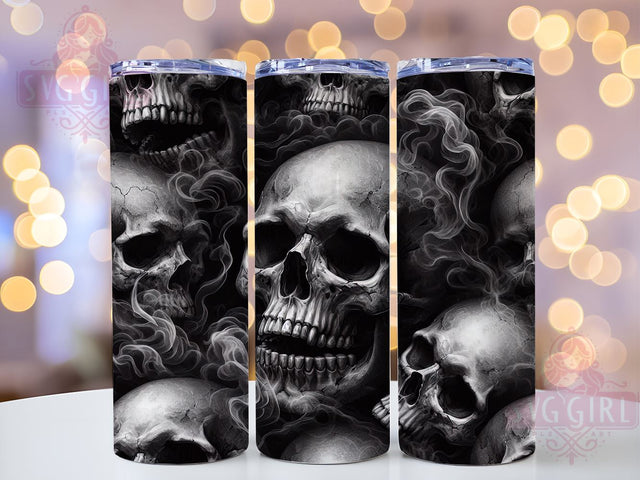 Smoke Skull Tumbler Wrap, Skull Design Tumbler, 20oz Sublimation Wrap, Digital Download Tumbler, Edgy Drinkware, Unique Skull Art, Gothic Tumbler Design, Halloween Tumbler Wrap Sublimation SvggirlplusArt 