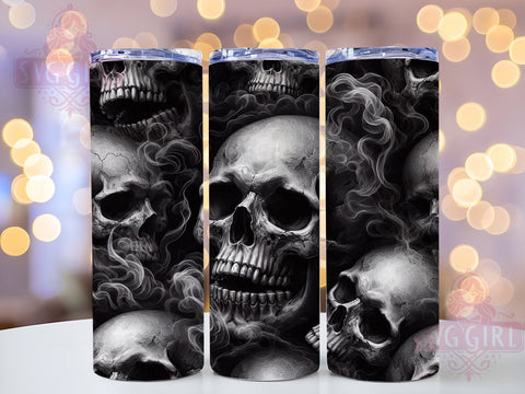 Smoke Skull Tumbler Wrap, Skull Design Tumbler, 20oz Sublimation Wrap, Digital Download Tumbler, Edgy Drinkware, Unique Skull Art, Gothic Tumbler Design, Halloween Tumbler Wrap Sublimation SvggirlplusArt 