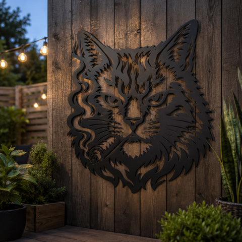 Smoking Cat Laser SVG | Funny Cat Wall Art DXF | Laser Cut Cat Face Design | Plasma CNC Cut File | Metal Cat Decor Svg | Instant Download SVG HappyDesignStudio 