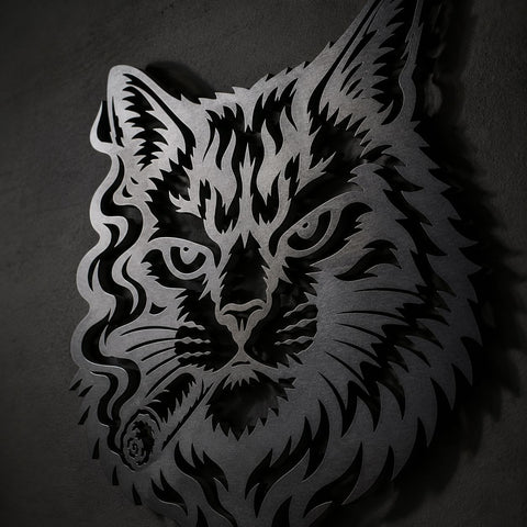 Smoking Cat Laser SVG | Funny Cat Wall Art DXF | Laser Cut Cat Face Design | Plasma CNC Cut File | Metal Cat Decor Svg | Instant Download SVG HappyDesignStudio 