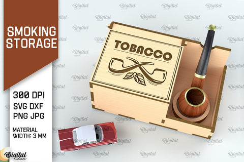 Smoking Storage Box Laser Cut. Cigarette Case SVG Design SVG Evgenyia Guschina 