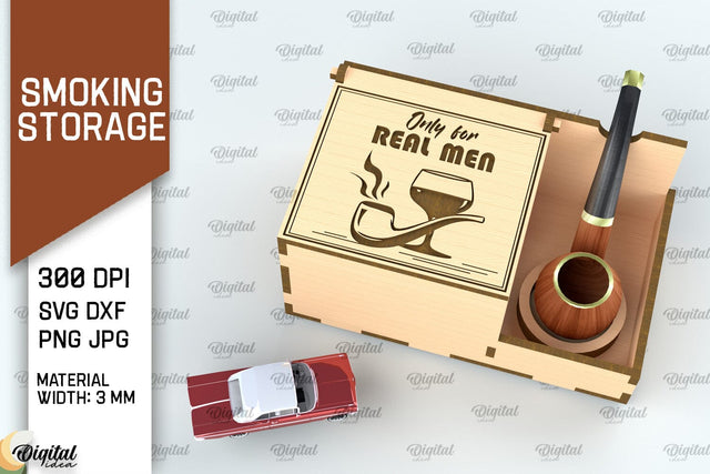 Smoking Storage Box Laser Cut. Cigarette Case SVG Design SVG Evgenyia Guschina 