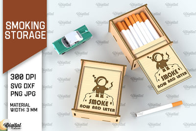Smoking Storage Box Laser Cut. Cigarette Case SVG Design SVG Evgenyia Guschina 
