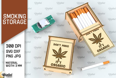 Smoking Storage Box Laser Cut. Cigarette Case SVG Design SVG Evgenyia Guschina 