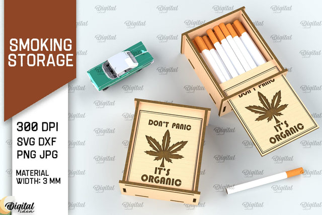 Smoking Storage Box Laser Cut. Cigarette Case SVG Design SVG Evgenyia Guschina 